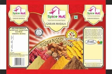 Zipper Printed Garam Masala Powder Pouch For Packaging Capacity 200