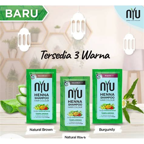 Jual Nyu Henna Shampoo Hair Color Sachet Ml Shopee Indonesia