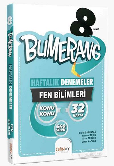 8 Sınıf LGS Bumerang 32 Haftalık Fen Bilimleri Denemeleri Günay