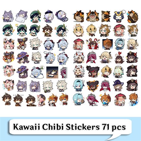 Genshin Impact Chibi Stickers Set E Pcs Genshinbox