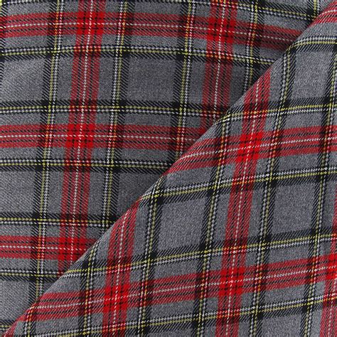 Tissu tartan écossais Berwickshire gris rouge