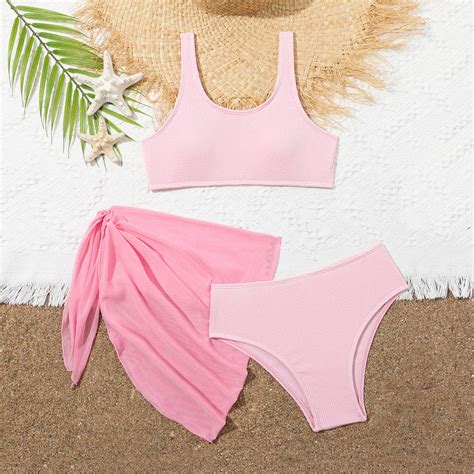 Hicidod Girls Swimsuit Piece Bathing Suit Sexy Criss Cross Cute Printed Quick Dry Bikini Set