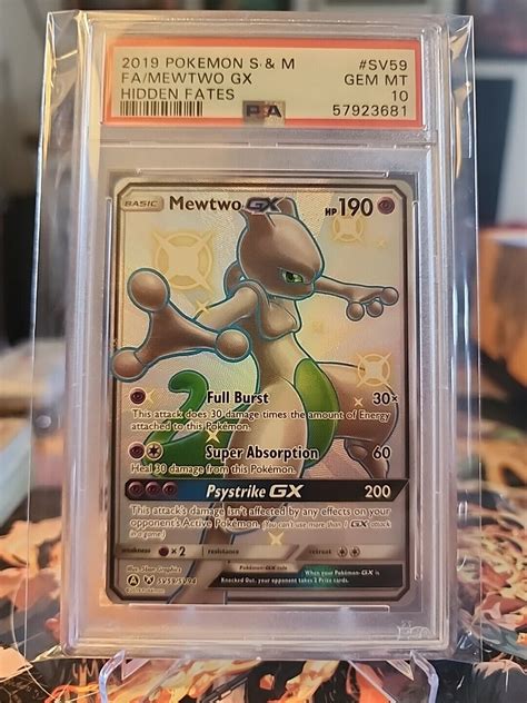 Mewtwo GX 2019 Hidden Fates SV59 SV94 Shiny Rare Full Art PSA 10