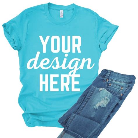 3001 Bella TURQUOISE T Shirt Mockup Spring Color Shirt Etsy