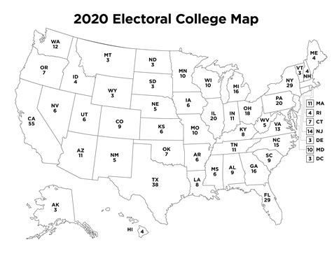 2020 Electoral Map Coloring Page - Topher McCulloch