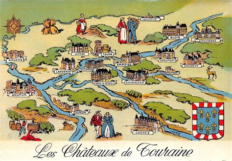 BR42937 Les Chateaux de la Loire Map cartes geographiques | Other / Unsorted, Postcard / HipPostcard