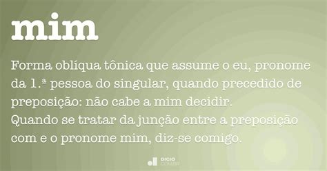 Mim - Dicio, Dicionário Online de Português