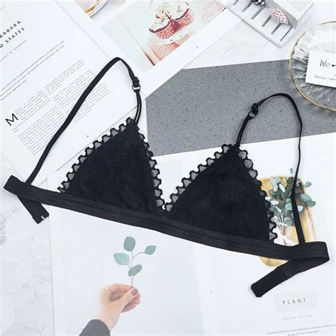 Buy Sexy Women Floral Sheer Lace Triangle Bralette Bra Crop Top Bustier