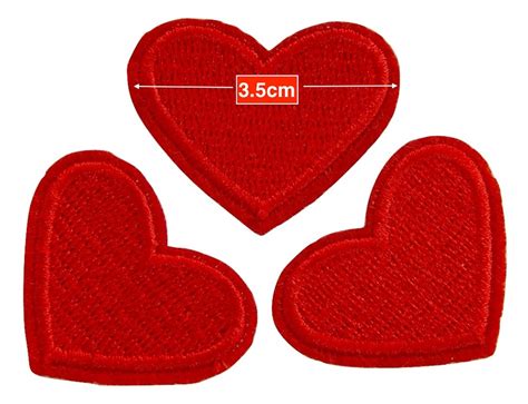 Red Heart Patch Patches Applique Embroidered Iron On Or Sew On 3 5cm