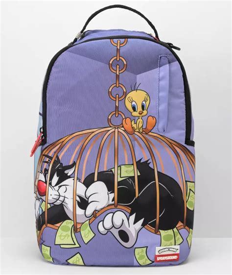 Sprayground X Looney Tunes Tweety Vs Sylvester Purple Backpack