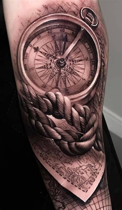 Compass Tattoos: Meanings, Tattoo Styles & Tattoo Ideas | Compass tattoo, Compass tattoo men ...