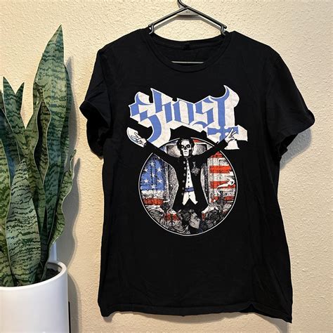 papa 3 ghost band shirt american flag with ghouls... - Depop