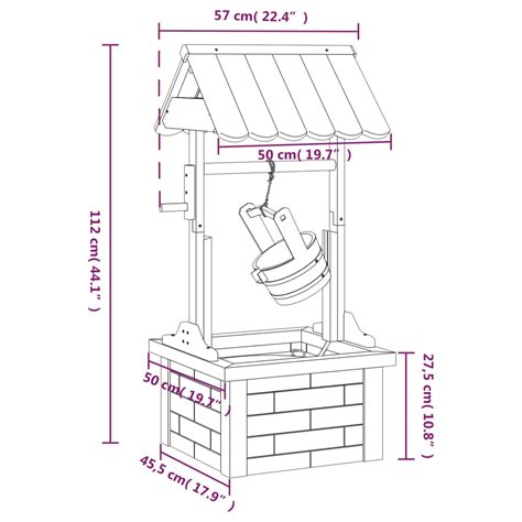 CASCADE FONTAINE JET Puits à souhait avec pompe 57x50x112 cm bois