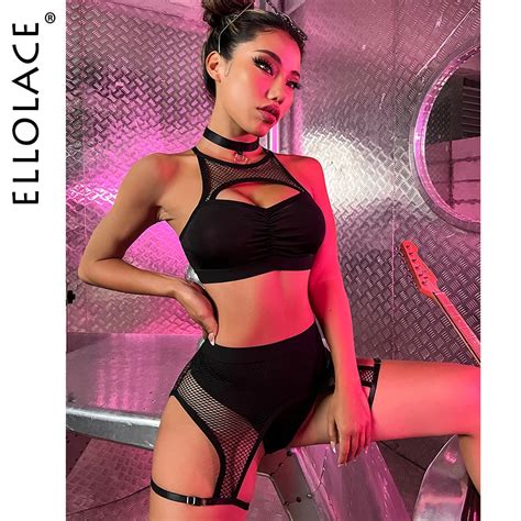 Ellolace Sexy Female Lingerie Fishing Net Patchwork Women S Underwear 4