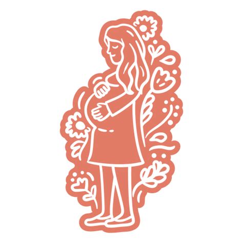 Diseño Png Y Svg De Ilustración De Una Mujer Embarazada Sosteniendo Una