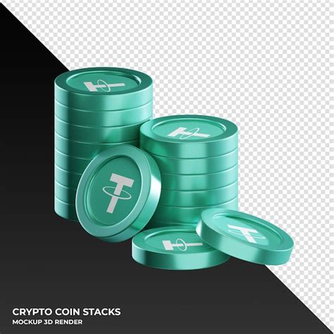 Premium PSD Tether Usdt Coin Stacks Cryptocurrency 3d Render Illustration