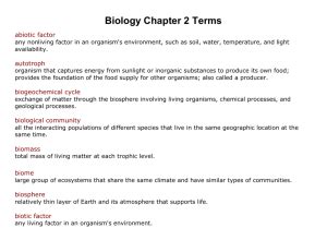 Ecology Reading Guide