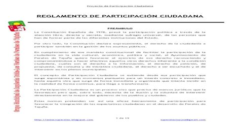 Proyecto Reglamento De Participación Ciudadana Pdf Document