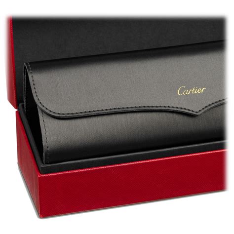 Cartier Rectangular Black Gold Grey Lenses Panth Re De Cartier