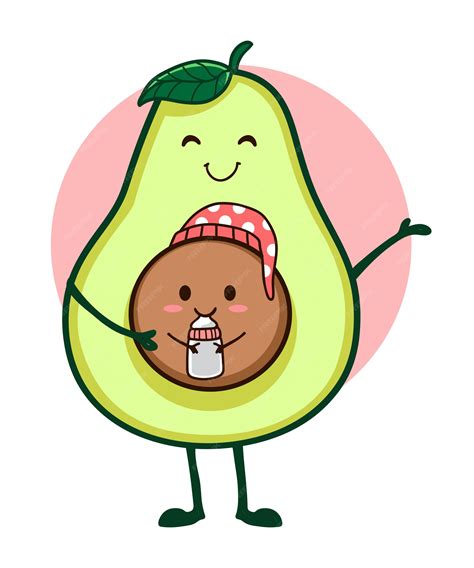 Premium Vector | Mom and baby avocado