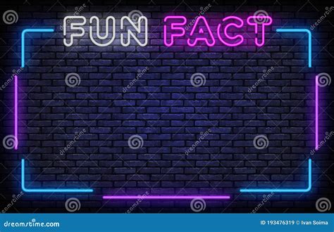 Fun Fact Neon Frame Sign Vector Design Template Fun Facts Neon Frame