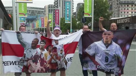 Euro 2020 video - Fans arrive at Wembley to watch England vs Germany ...