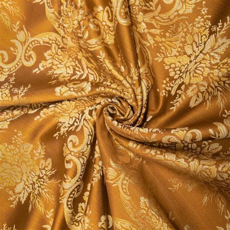 Burgundy And Gold Jacquard Damask Print Fabric 120 Wide