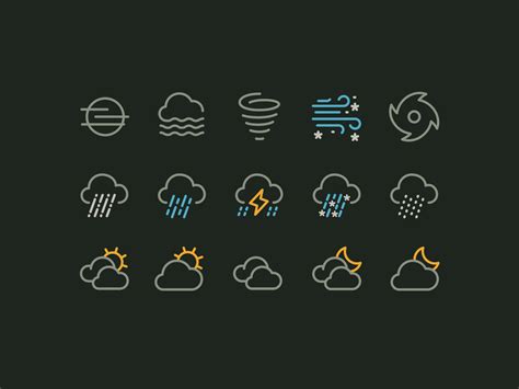 Weather icons by Carey Spies on Dribbble