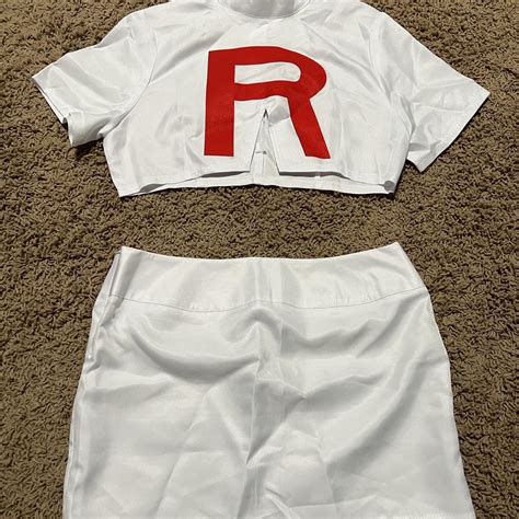 Team Rocket Jessie costume. Includes crop top, white... - Depop