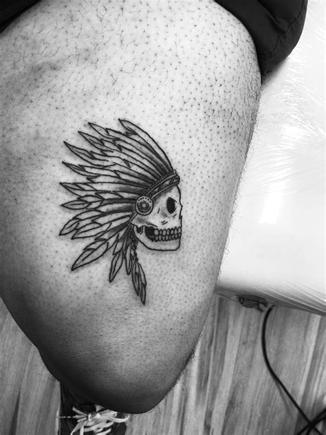 Small tattoo Indian skull black and white tattoos | Indian skull ...