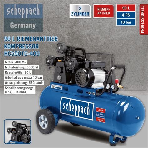 Scheppach Profi Kompressor Hc Tc V Zylinder Bar L Mit