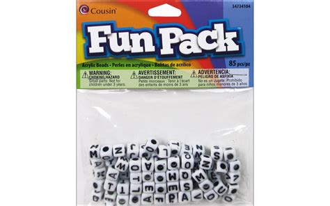 Cousin Fun Pack Acrylic Alphabet Beads Square 85pk