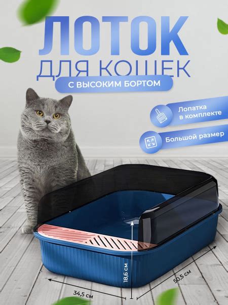 Большой лоток для кошек с бортиками, кошачий туалет с совком купить на ...