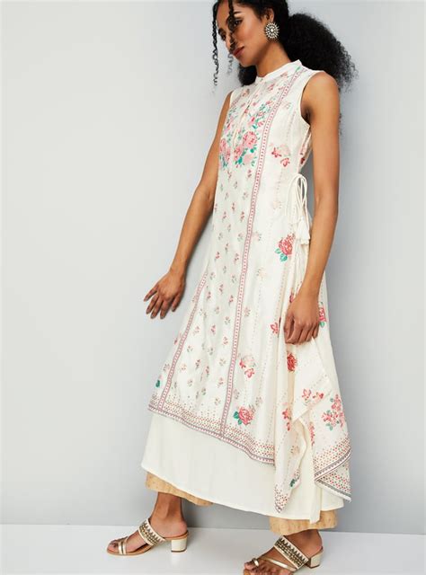 Buy Women Printed Waist Tie Up Layered Kurta Online At Just Rs 1699 0