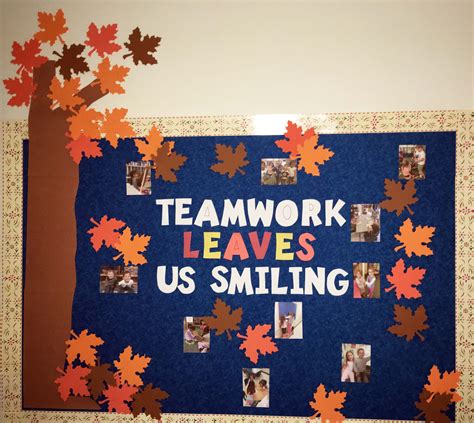 Teamwork and autumn themed bulletin board | Creative bulletin boards ...