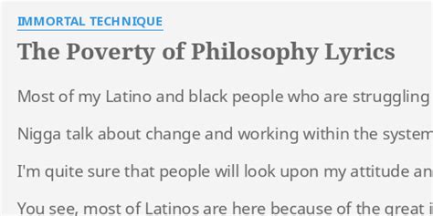 Immortal Technique Poverty Of Philosophy Lyrics