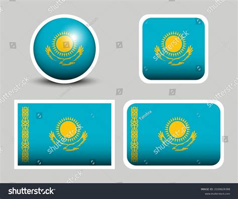 Flags Vector Kazakhstan Vector Illustration Set Stock Vector (Royalty ...