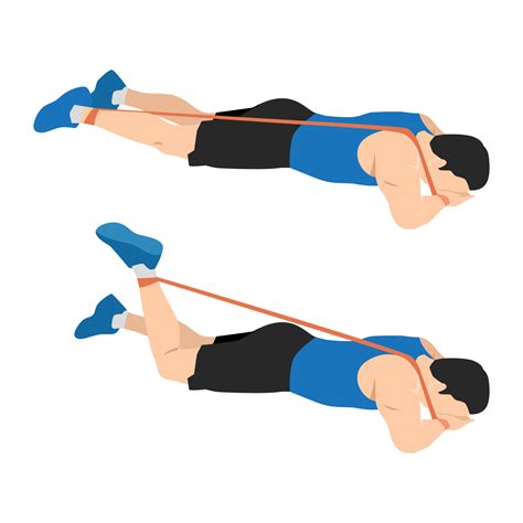 Man Doing Prone Or Lying Resistance Band Knee Bends Exercise 22784928