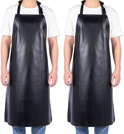 Homsolver 2pack Waterproof Rubber Vinyl Apron Chemical Resistant Apron