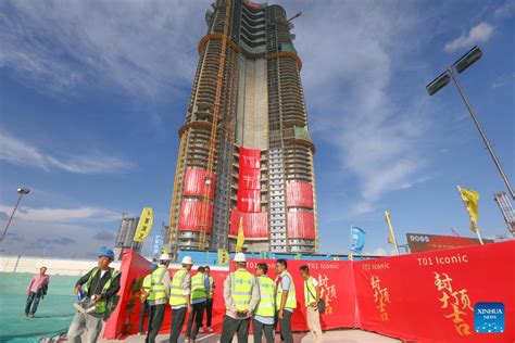 China Built Landmark Tower Topped Out In Egypt S New Alamein City Xinhua