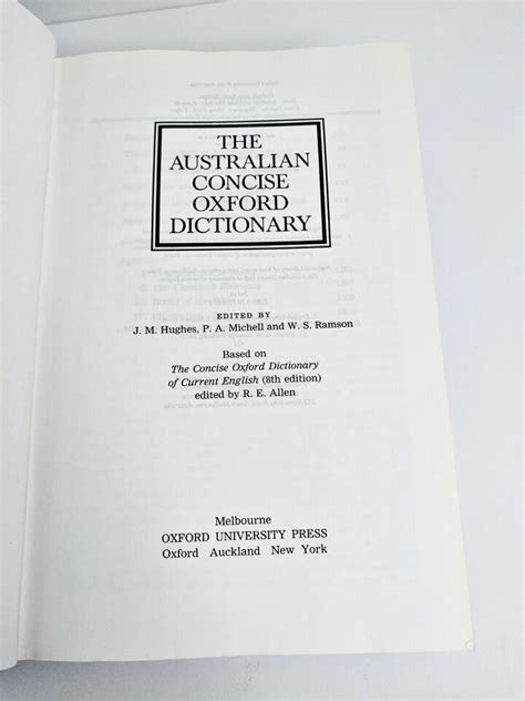 The Australian Concise Oxford Dictionary Hardcover 1993 Oxford