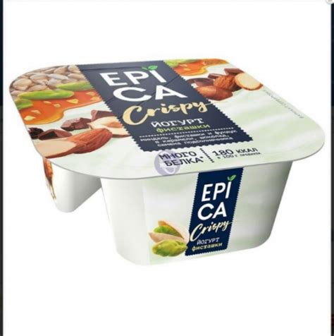 Йогурт "Epica crispy" С фисташками и смесью из семян подсолнечника ...