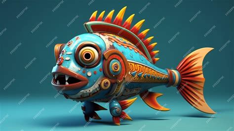 Premium Photo | A cute cartoon pakal fish character Ai Generative