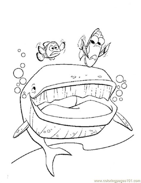 Coloring Pages The Whale (Cartoons > Finding Nemo) - free printable coloring page online