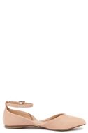 Chic Nude Flats Ankle Strap Flats D Orsay Flats