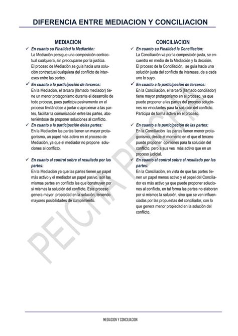 Diferencia Entre Mediacion Y Conciliacion Pdf Descarga Gratuita