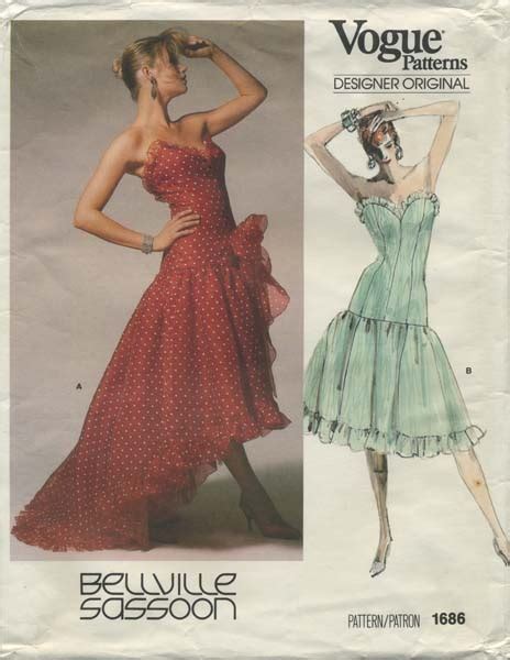 Vintage Sewing Pattern Vogue Designer Original Bellville