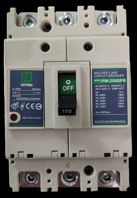 150A Molded Case Circuit Breaker 25KAIC 250V Three Phase 3 Pole MCCB