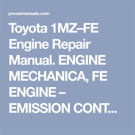 Toyota Mzfe Engine Repair Manual Engine Mechanica Fe Engine