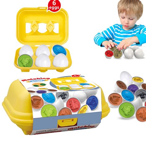 Matching Egg Educational Color Shape Pairing Shapes And Sorting